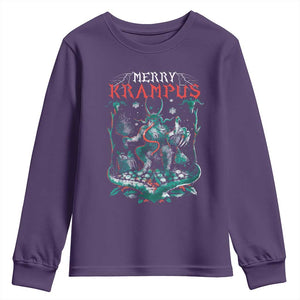 Horror Christmas Merry Krampus Youth Sweatshirt TS09 Purple Print Your Wear