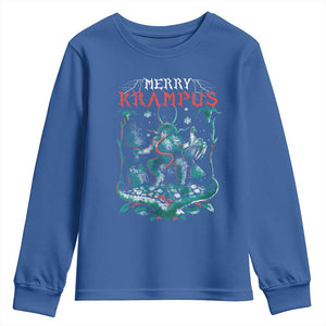 Horror Christmas Merry Krampus Youth Sweatshirt TS09 Royal Blue Print Your Wear