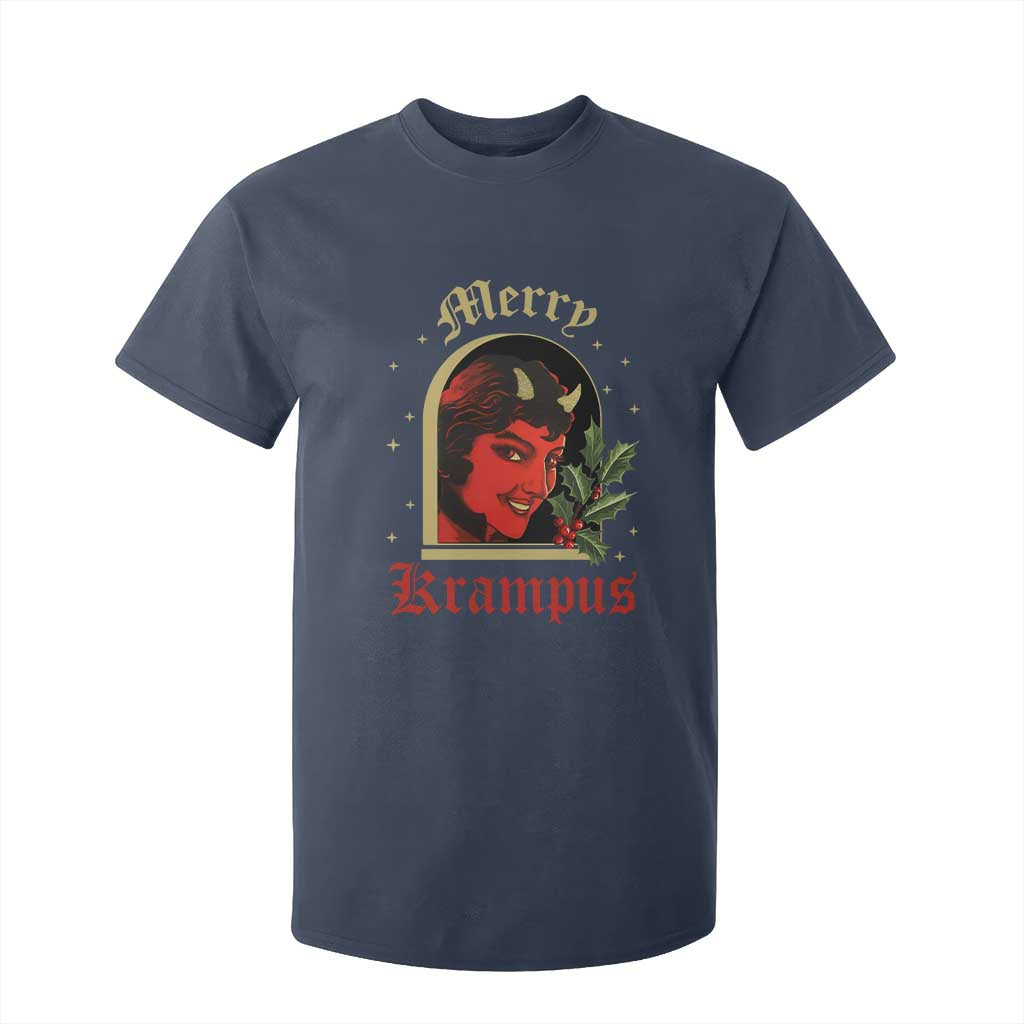 Horror Christmas Female Krampus T Shirt For Kid TS09 Navy Print Your Wear