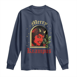 Horror Christmas Female Krampus Long Sleeve Shirt TS09 Navy Print Your Wear