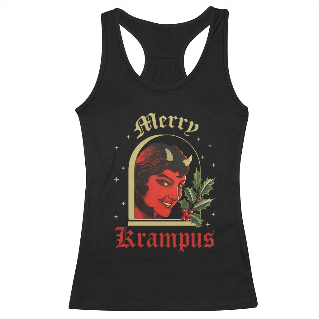 Horror Christmas Female Krampus Racerback Tank Top TS09 Black Print Your Wear
