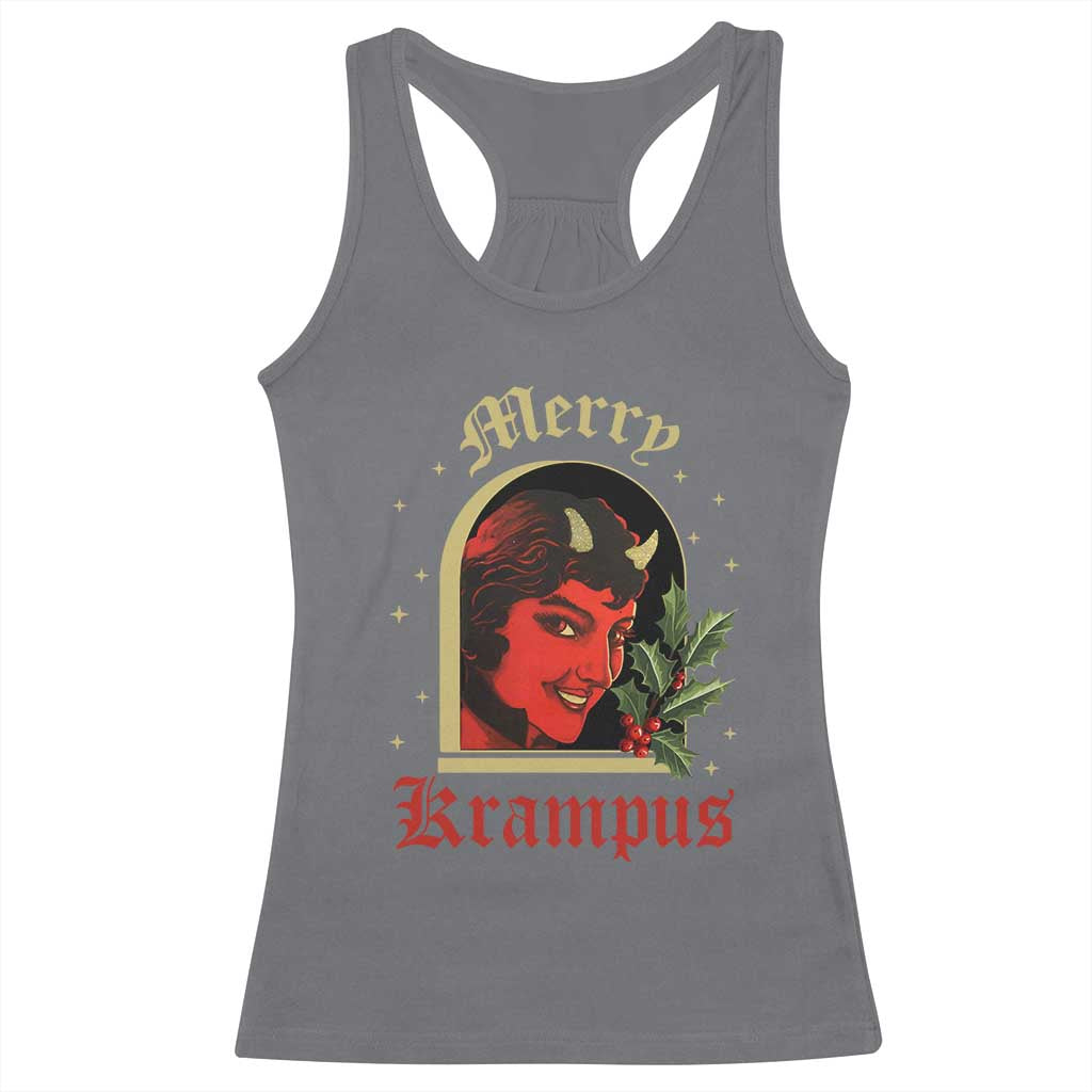 Horror Christmas Female Krampus Racerback Tank Top TS09 Charcoal Print Your Wear