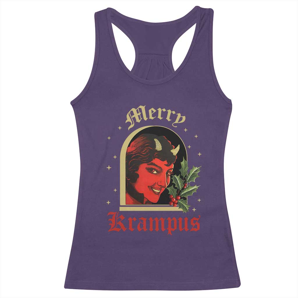 Horror Christmas Female Krampus Racerback Tank Top TS09 Purple Print Your Wear