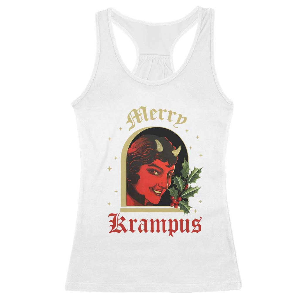 Horror Christmas Female Krampus Racerback Tank Top TS09 White Print Your Wear