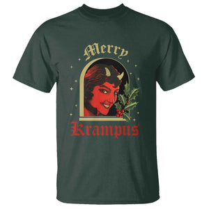 Horror Christmas Female Krampus T Shirt TS09 Dark Forest Green Print Your Wear