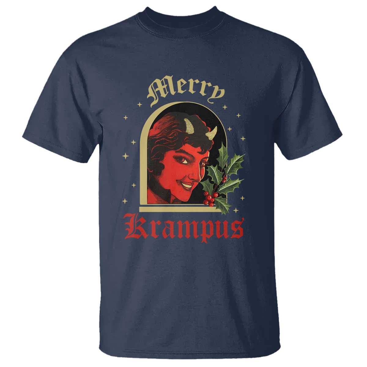 Horror Christmas Female Krampus T Shirt TS09 Navy Print Your Wear