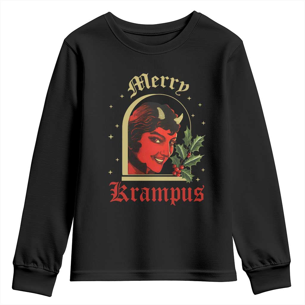 Horror Christmas Female Krampus Youth Sweatshirt TS09 Black Print Your Wear