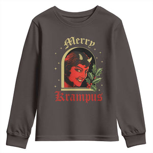Horror Christmas Female Krampus Youth Sweatshirt TS09 Dark Chocolate Print Your Wear