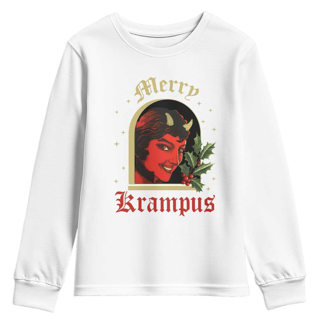 Horror Christmas Female Krampus Youth Sweatshirt TS09 White Print Your Wear