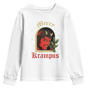 Horror Christmas Female Krampus Youth Sweatshirt TS09 White Print Your Wear