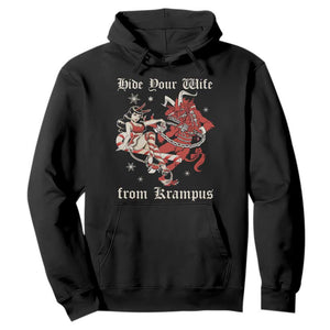 Funny Christmas Hoodie Hide Your Wife From Krampus TS09 Black Print Your Wear