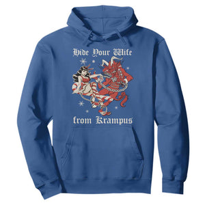 Funny Christmas Hoodie Hide Your Wife From Krampus TS09 Royal Blue Print Your Wear