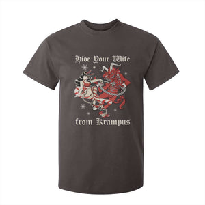 Funny Christmas T Shirt For Kid Hide Your Wife From Krampus TS09 Dark Chocolate Print Your Wear