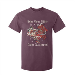 Funny Christmas T Shirt For Kid Hide Your Wife From Krampus TS09 Maroon Print Your Wear