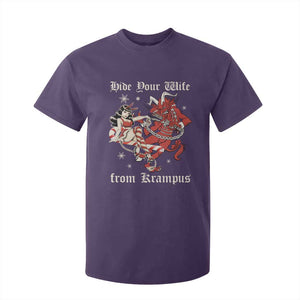 Funny Christmas T Shirt For Kid Hide Your Wife From Krampus TS09 Purple Print Your Wear