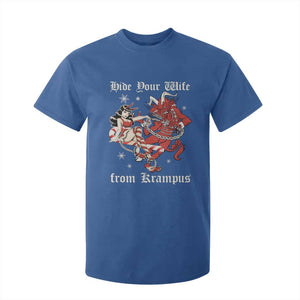 Funny Christmas T Shirt For Kid Hide Your Wife From Krampus TS09 Royal Blue Print Your Wear