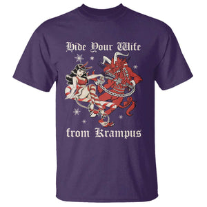 Funny Christmas T Shirt Hide Your Wife From Krampus TS09 Purple Print Your Wear