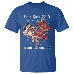 Funny Christmas T Shirt Hide Your Wife From Krampus TS09 Royal Blue Print Your Wear