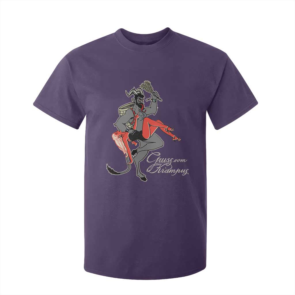 Funny Christmas Gruss Vom Krampus T Shirt For Kid TS09 Purple Print Your Wear