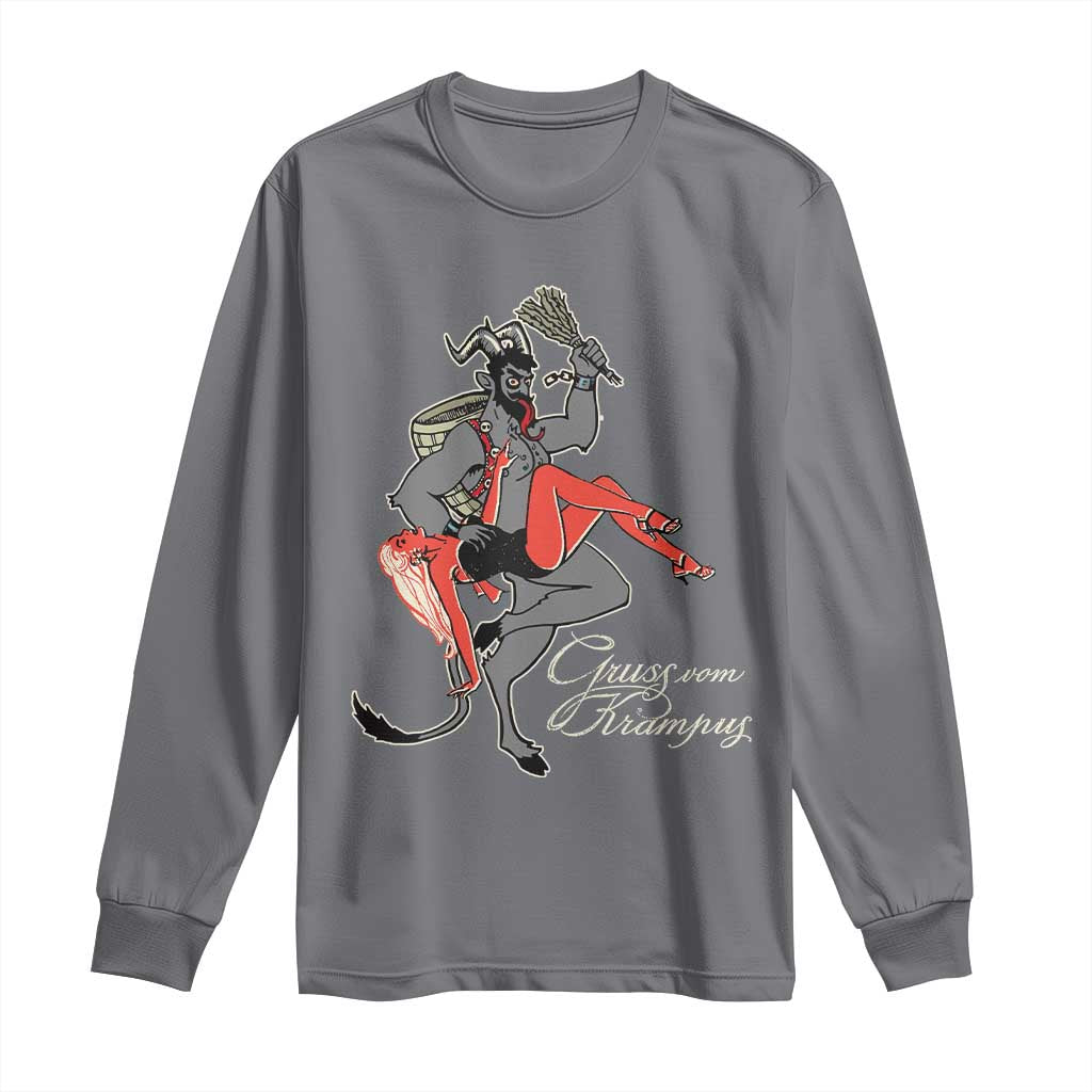 Funny Christmas Gruss Vom Krampus Long Sleeve Shirt TS09 Charcoal Print Your Wear