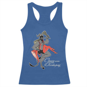 Funny Christmas Gruss Vom Krampus Racerback Tank Top TS09 Royal Blue Print Your Wear
