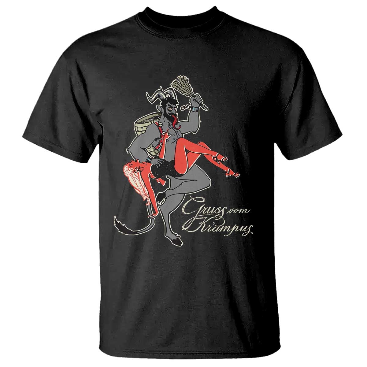 Funny Christmas Gruss Vom Krampus T Shirt TS09 Black Print Your Wear