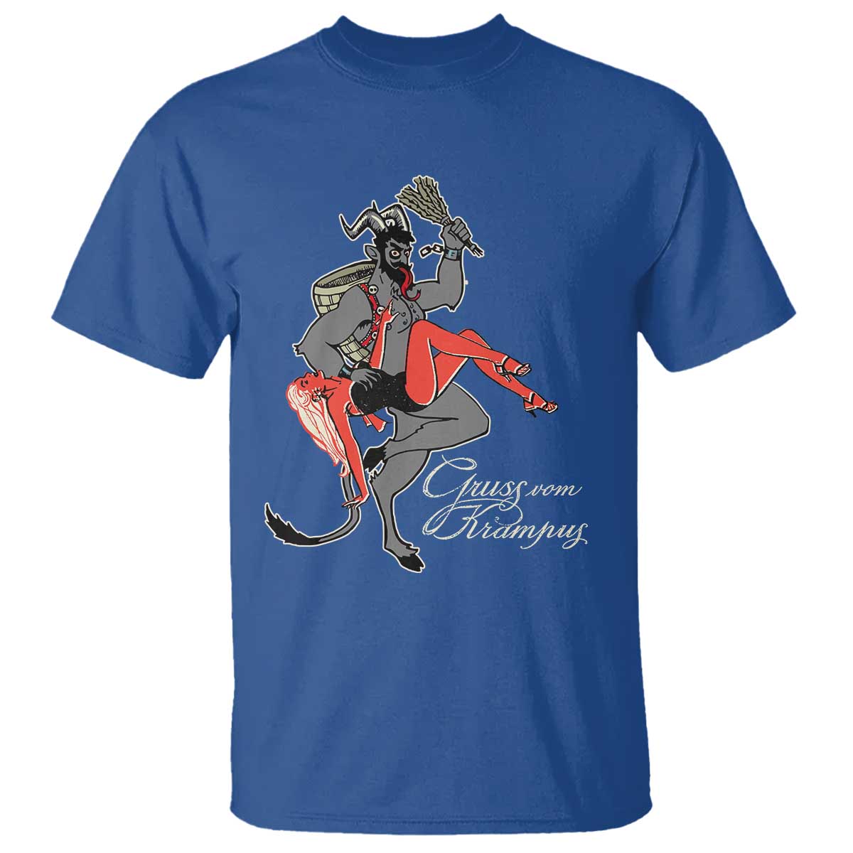Funny Christmas Gruss Vom Krampus T Shirt TS09 Royal Blue Print Your Wear