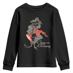 Funny Christmas Gruss Vom Krampus Youth Sweatshirt TS09 Black Print Your Wear