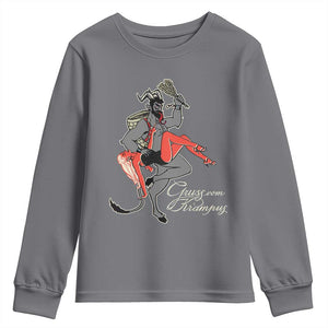 Funny Christmas Gruss Vom Krampus Youth Sweatshirt TS09 Charcoal Print Your Wear