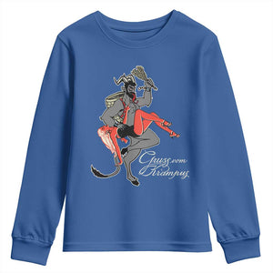 Funny Christmas Gruss Vom Krampus Youth Sweatshirt TS09 Royal Blue Print Your Wear