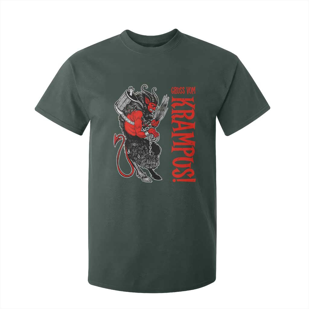 Horror Christmas Gruss Vom Krampus T Shirt For Kid TS09 Dark Forest Green Print Your Wear