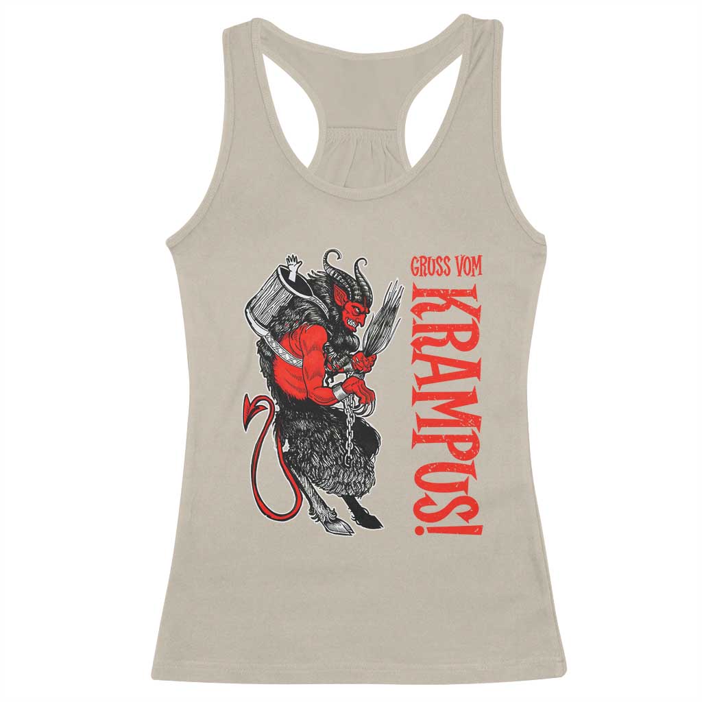 Horror Christmas Gruss Vom Krampus Racerback Tank Top TS09 Sand Print Your Wear