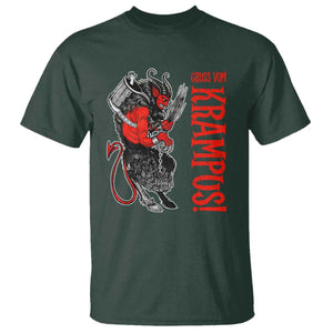 Horror Christmas Gruss Vom Krampus T Shirt TS09 Dark Forest Green Print Your Wear