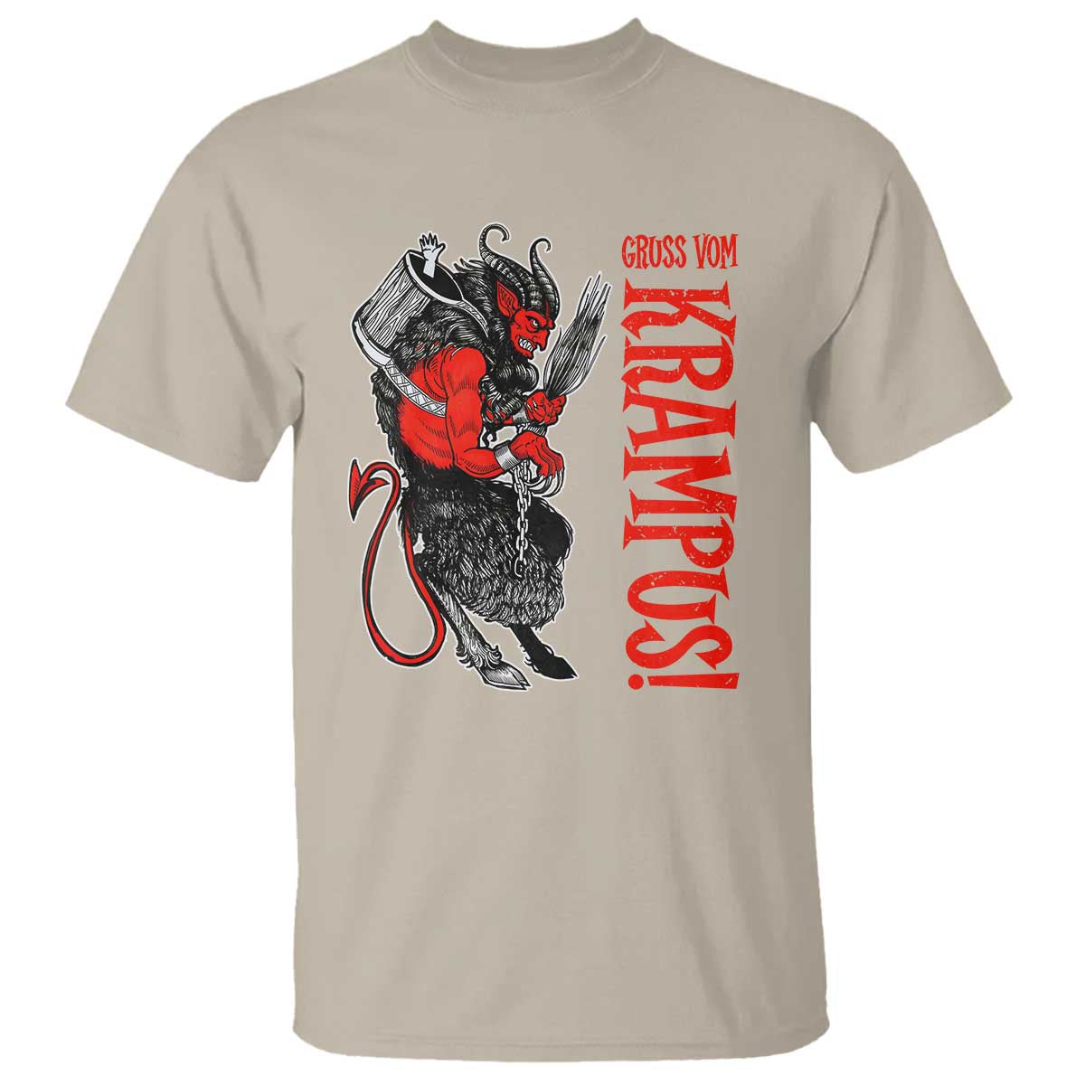 Horror Christmas Gruss Vom Krampus T Shirt TS09 Sand Print Your Wear
