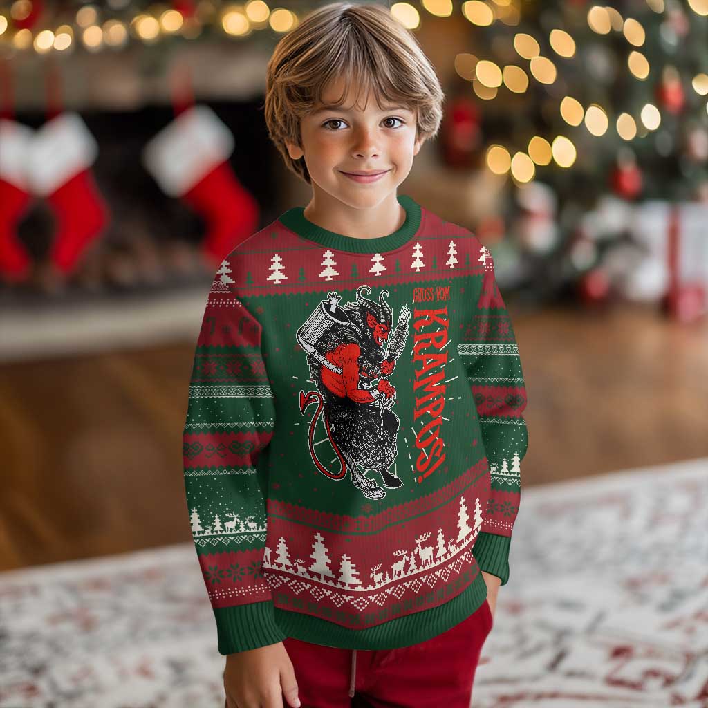 Horror Xmas Gruss Vom Krampus Ugly Christmas Sweater TS09 Christmas Print Your Wear