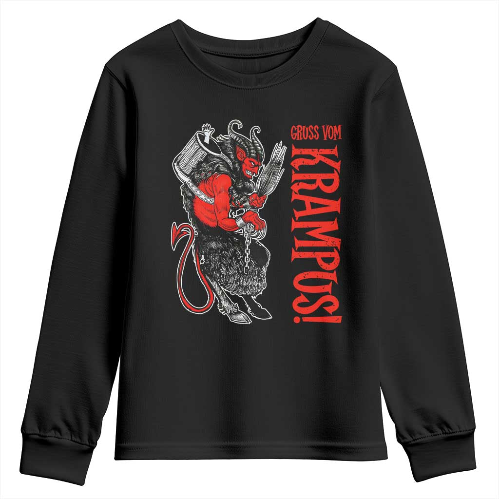 Horror Christmas Gruss Vom Krampus Youth Sweatshirt TS09 Black Print Your Wear