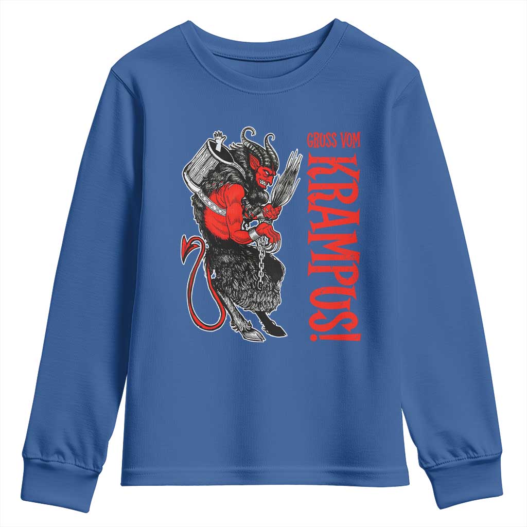 Horror Christmas Gruss Vom Krampus Youth Sweatshirt TS09 Royal Blue Print Your Wear
