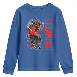 Horror Christmas Gruss Vom Krampus Youth Sweatshirt TS09 Royal Blue Print Your Wear