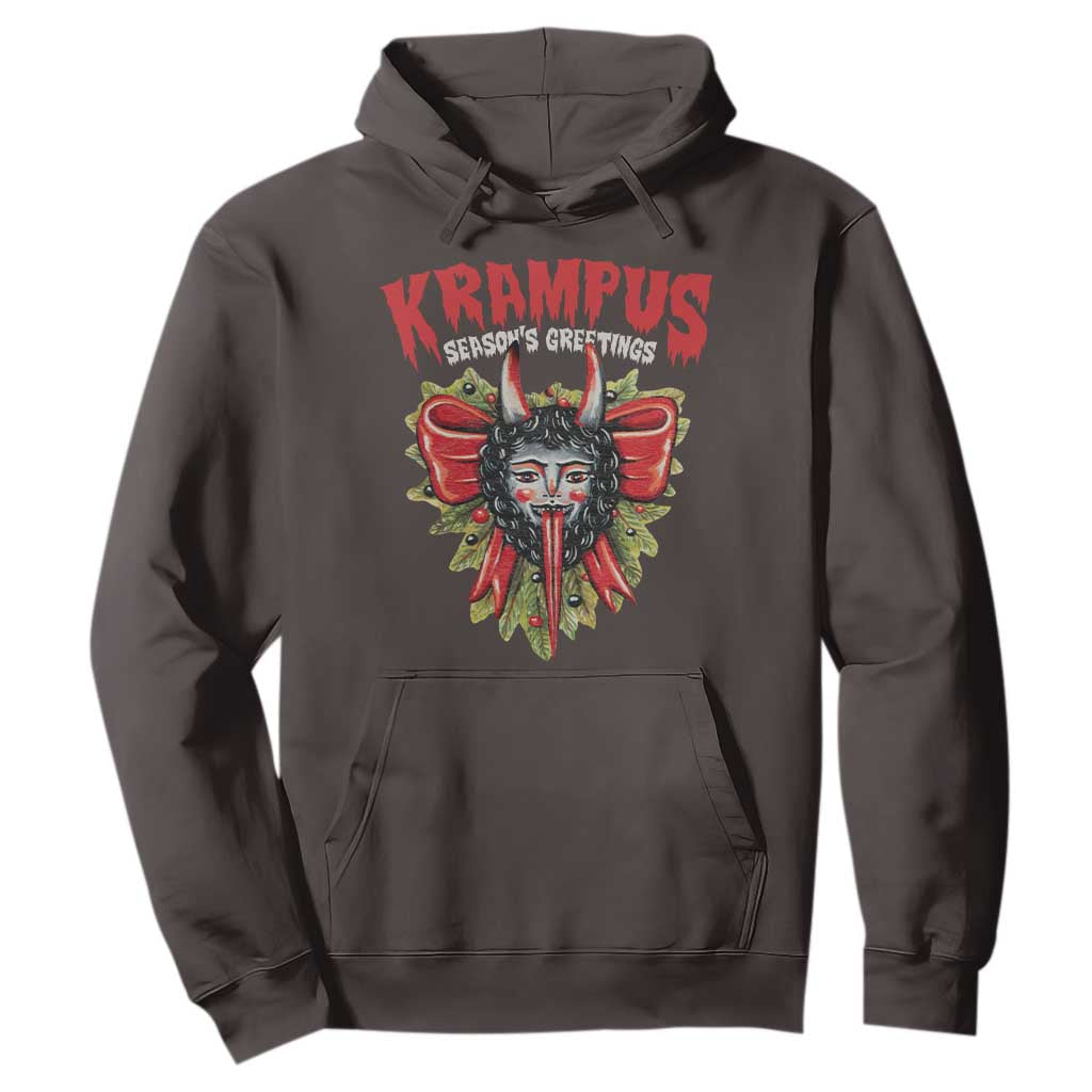 Christmas Krampus Hoodie Season Greeting Coquette Bow Krampus TS09 Dark Chocolate Print Your Wear