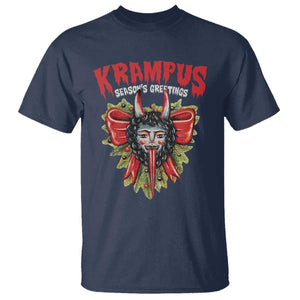 Christmas Krampus T Shirt Season Greeting Coquette Bow Krampus TS09 Navy Print Your Wear