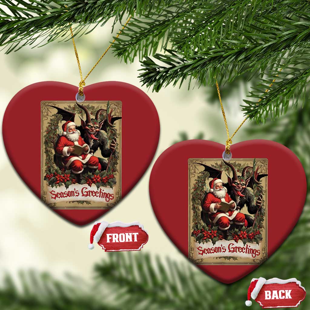 Xmas Krampus Christmas Ornament Season Greeting Vintage Tarot Card TS09 Heart Red Print Your Wear