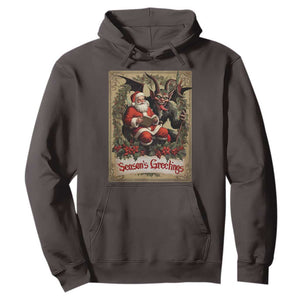 Christmas Krampus Hoodie Season Greeting Vintage Tarot Card TS09 Dark Chocolate Print Your Wear