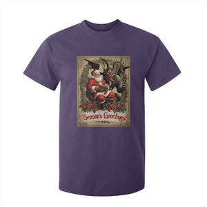 Christmas Krampus T Shirt For Kid Season Greeting Vintage Tarot Card TS09 Purple Print Your Wear