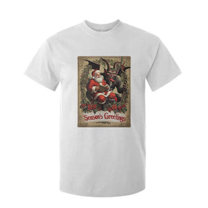 Christmas Krampus T Shirt For Kid Season Greeting Vintage Tarot Card TS09 White Print Your Wear
