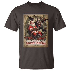 Christmas Krampus T Shirt Season Greeting Vintage Tarot Card TS09 Dark Chocolate Print Your Wear