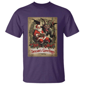 Christmas Krampus T Shirt Season Greeting Vintage Tarot Card TS09 Purple Print Your Wear