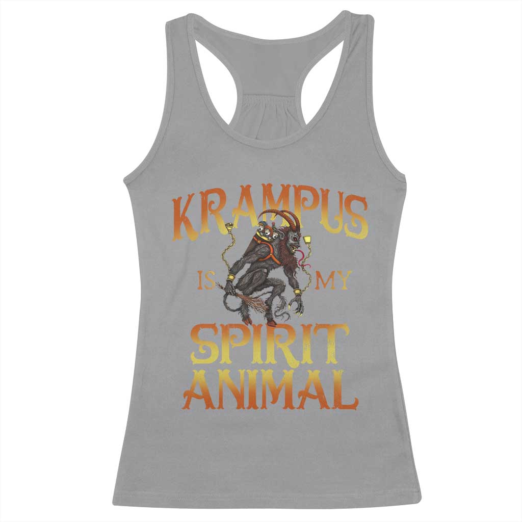Christmas Krampus is My Spirit Animal Racerback Tank Top TS09 Sport Gray Print Your Wear