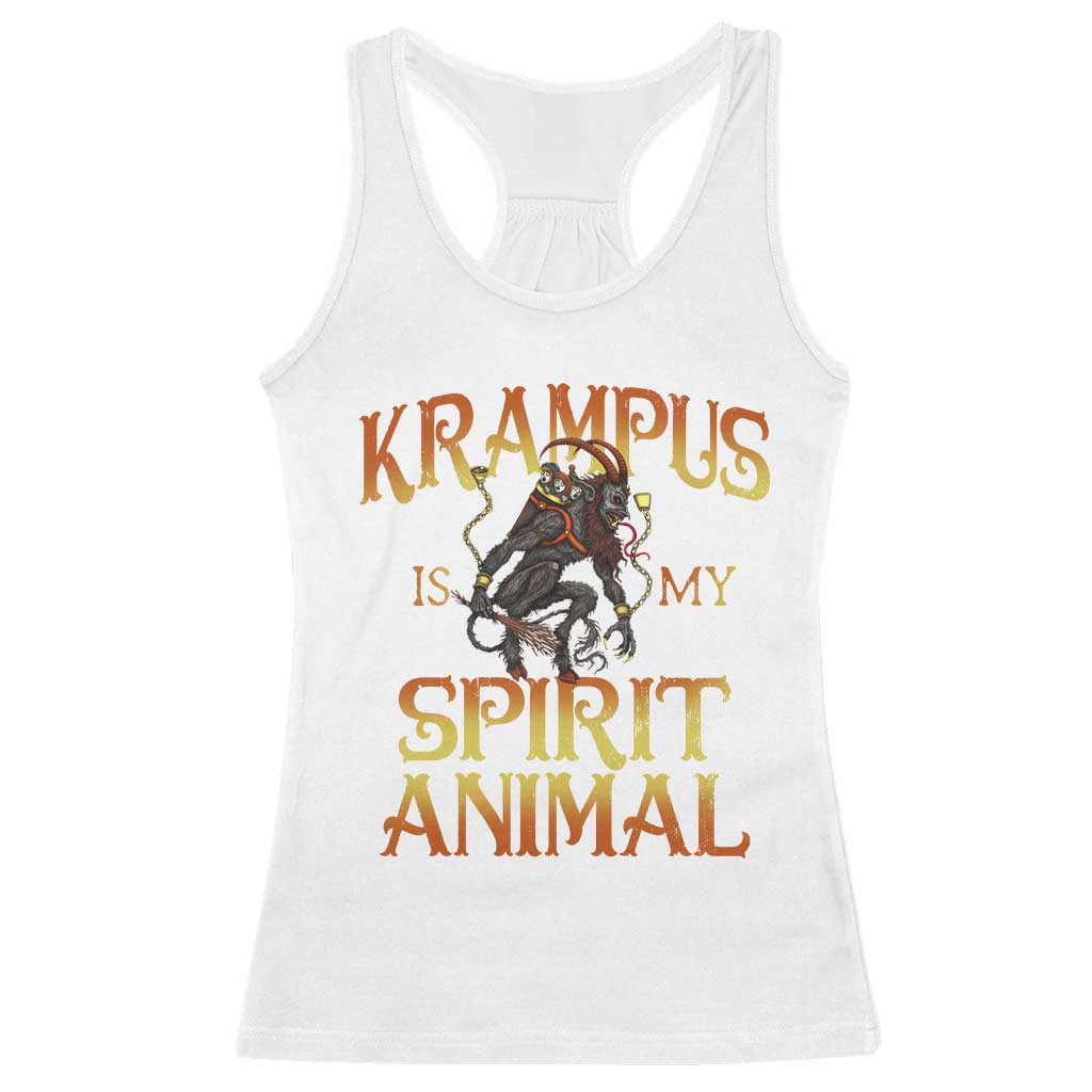 Christmas Krampus is My Spirit Animal Racerback Tank Top TS09 White Print Your Wear