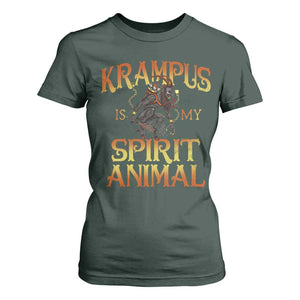 Christmas Krampus is My Spirit Animal T Shirt For Women TS09 Dark Forest Green Print Your Wear