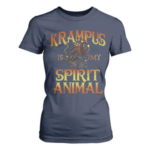 Christmas Krampus is My Spirit Animal T Shirt For Women TS09 Navy Print Your Wear